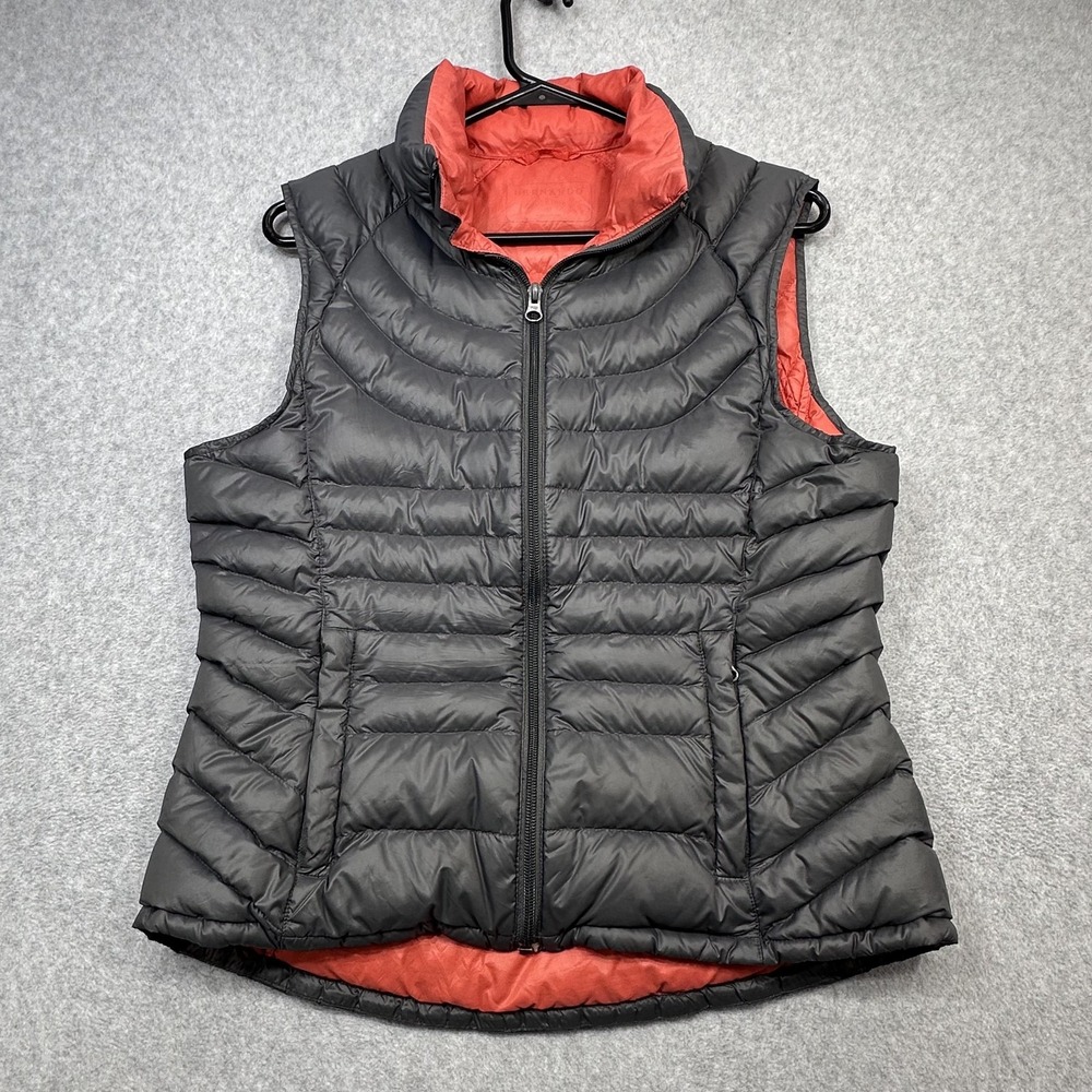 Bernardo Goose Down Vest Womens Medium Gray Puffer Quilted Sleeveless Jacket